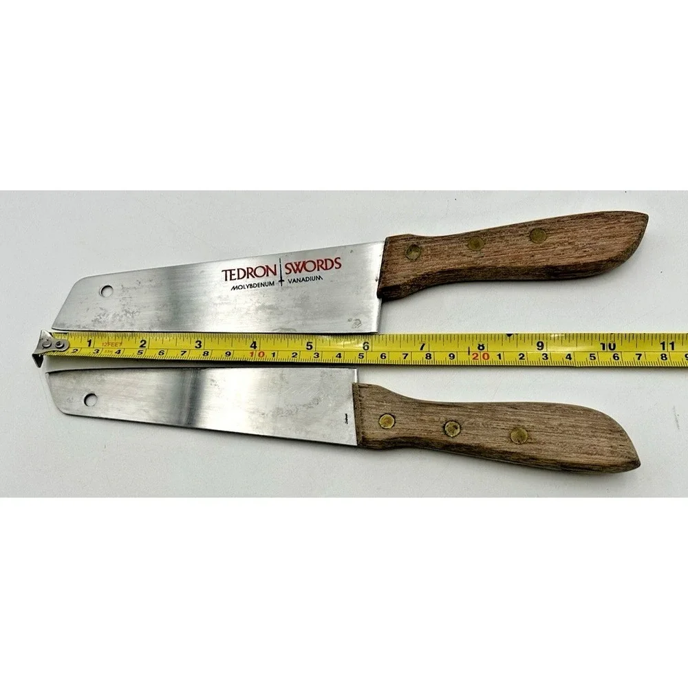 Tedron Swords Butcher's‎ Knives Vintage Molybdenum Vanadium Steel Lot Of 2